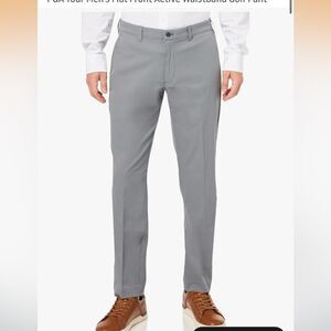 NEW PGA Tour Men’s Flat Front Active Gripper Waistband Golf Pants Gray 40x30